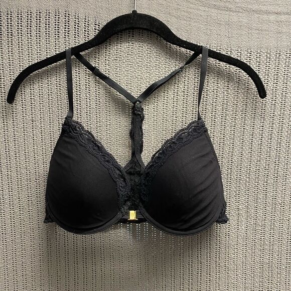 Natori black lace underwire adjustable straps bra - Picture 1 of 5